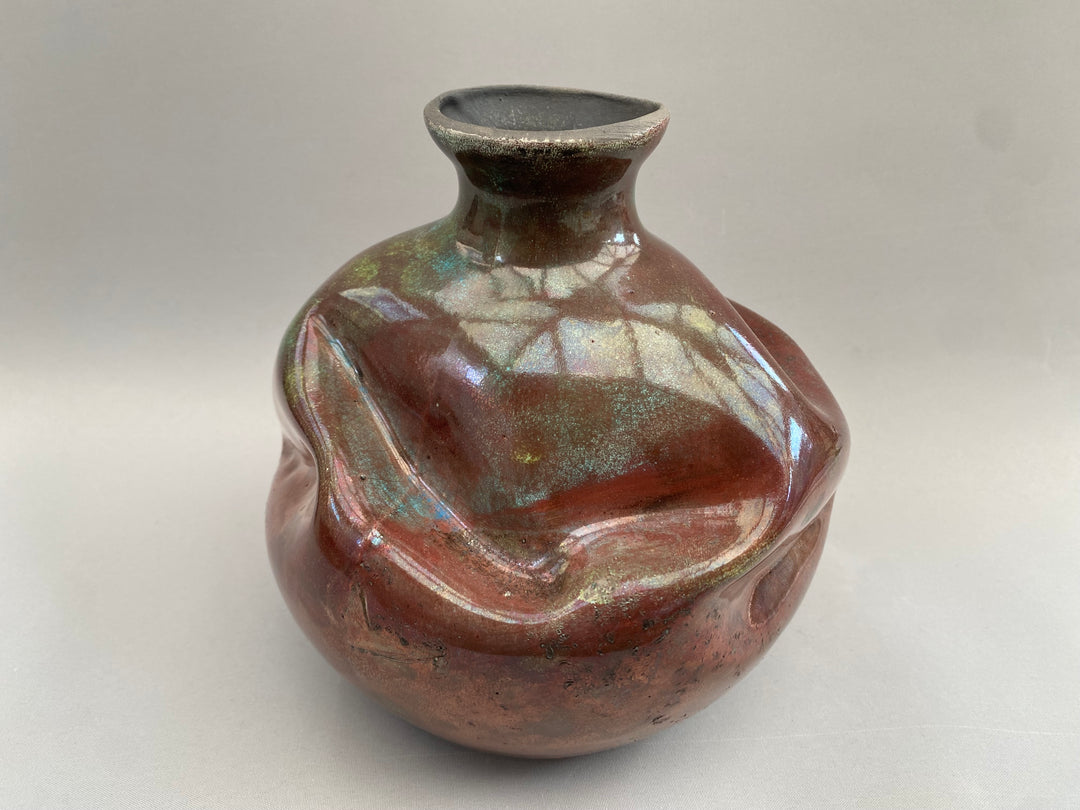 Raku Stroked Vase