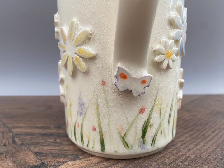 Handcrafted Floral Mug with Bees and Butterflies – Unique Hand-Painted Ceramic Mug 11